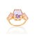 Anel Rommanel Composto Por 2 Cristais Gota De 6X8 Mm E 1 Cristal Oval De 10X14 Mm Ao Centro - Imagem 1