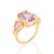 Anel Rommanel Composto Por 2 Cristais Gota De 6X8 Mm E 1 Cristal Oval De 10X14 Mm Ao Centro - Imagem 2