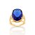 Maxi Anel Rommanel Com Laterais Vazadas E Cravejadas 6 Zircônias De 1,75 Mm, Com 1 Cristal Oval De 13X18 Mm Ao Centro - Imagem 1