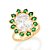 Anel Rommanel Oval Cravejado Por 12 Zircônias De 3,0 Mm E 1 Zircônia Oval De 10X14 Mm Ao Centro - Imagem 1