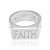 Anel Rommanel Com Aro Largo, Tendo Parte Superior Retangular Com A Palavra "Faith" (Fé)"Coleção Homem - RommAnel Rommane - Imagem 2