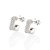 Brinco Meia Argola Quadrada Cravejada Por 158 Zircônias De 0,80 Mm (Par) Med 1,2 Cm X  0,30 Cm (Joia Licen  Coleção Ana - Imagem 1