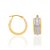 Brinco Rommanel Argola Larga, Trabalhada Com Aplique Em Rhodium No Meio E Laterais Lisas Med 1,9 Cm - Imagem 2