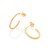 Brinco Rommanel Meia Argola Lisa Com Formato Oval Med 2,2 Cm - Imagem 2