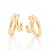 Brinco Rommanel Meia Argola Dupla De TuboMed 3,10 Cm X 2,5 Cm / 2,2 Cm X 1,80 Cm (Joia Licenciada Coleção Giovanna Anton - Imagem 1