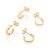Kit Brinco Rommanel Formado Por 2 Pares De Brinco Rommanels Meia Argolas Lisas De Tamanhos Diferentes,Med 1,1 Cm E 0,90 - Imagem 2
