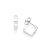 Brinco Rommanel Meia Argola Quadrada, Composta Por 2 Zircônias Carrês De 2X2 Mm (Par) Med 1,0 Cm X 1,0 Cm(Joia Licenciad - Imagem 2