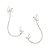 Brinco Rommanel Ear Cuff Com Piercing De Pressão Formato Luas Interligadas Por Corrente De Elo Cadeado Laminado Fio 0,35 - Imagem 1