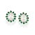 Brinco Rommanel Botão Oval Cravejado Por 24 Zircônias De 3,0 Mm E 2 Zircônias Ovais De 10X14 Mm (Par) Med 2,3 Cm X 1,9 C - Imagem 1
