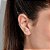 Brinco Rommanel Ear Cuff Com Piercing De Pressão Composto Por Corrente De Elos Cadeado Laminado Fio 0,35 Mm Med 7,0 Cm X - Imagem 3