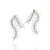 Brinco Ear Jacket Formato De Folhas Cravejado Por 72 Zircônias Gota De 3X5 Mm (Par) Med 5,7 Cm X 3,0 Cm (Joia Licen  Col - Imagem 1