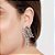Brinco Ear Jacket Formato De Folhas Cravejado Por 72 Zircônias Gota De 3X5 Mm (Par) Med 5,7 Cm X 3,0 Cm (Joia Licen  Col - Imagem 4