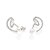 Brinco Rommanel Ear Cuff Formato Abstrato, Cravejado Por 80 Zircônias De 1,0 Mm E 2 Pérolas Sintéticas De 6,0 Mm (Par) M - Imagem 2