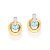 Brinco Rommanel Formado Por Fio Granitado Em Rhodium Com Argola Lisa E Cristal Med 1,4 Cm - Imagem 1