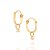 Brinco Rommanel Argola Com Cristal Pendurado Med 1,3 Cm - Imagem 2