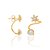 Brinco Rommanel "Ear Cuff" Formado Por Fio Ondulado Tendo Em Uma Das Pontas 1 Flor Com Zircônias De 1,25Mm Nas Petalas E - Imagem 2