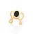 Brinco Rommanel Piercing De Pressão Com Laterais Trabalhadas E Cristal Facetado Oval De 5X7Mm Med 0,90 X 1,30Cm" Coleção - Imagem 1