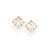 Brinco Rommanel Solitário Composto Por 2 Zircônias Carrês Quadradas De 6X6 Mm (Par) Med 0,7 Cm X 0,7 Cm - Imagem 1