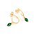Brinco Rommanel Meia Argola Composto Por 2 Zircônias Gota De 4X6 Mm Penduradas (Par)Med 2,0 Cm X 1,0 Cm (Joia Licenciada - Imagem 2