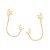 Brinco Rommanel Ear Cuff Com Piercing De Pressão Formato Luas Interligadas Por Corrente De Elos Cadeados Laminados Fio 0 - Imagem 1