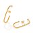 Brinco Rommanel Ear Hook Formado Por Aro Torcido Med 3,6 Cm X 1,4 Cm - Imagem 2