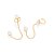 Brinco Ear Cuff Com Piercing De Pressão Composto Por 4 Zircônias Gota De 6X8 Mm Interligadas Por Corrente De Elo Cadeado - Imagem 2