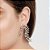 Brinco Ear Jacket Formato De Folhas Cravejado Por 72 Zircônias Gota De 3X5 Mm (Par) Med 5,7 Cm X 3,0 Cm (Joia Licen  Col - Imagem 4