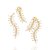 Brinco Ear Jacket Formato De Folhas Cravejado Por 72 Zircônias Gota De 3X5 Mm (Par) Med 5,7 Cm X 3,0 Cm (Joia Licen  Col - Imagem 2