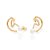 Brinco Rommanel Ear Cuff Formato Abstrato, Cravejado Por 80 Zircônias De 1,0 Mm E 2 Pérolas Sintéticas De 6,0 Mm (Par) M - Imagem 2