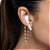 Brinco Rommanel Ear Climber Corações Para Fone De Ouvido, Formado Por Corrente Composta Por 30 Pérolas Sintéticas De 3,0 - Imagem 4