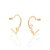 Brinco Meia Argola Formato Coração Escrito Love,Med 3,0 Cm X 2,6 Cm - Imagem 2