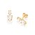 Brinco Cravejado Por 2 Zircônias Gotas De 3X5 Mm E 2 Zircônias Gotas De 5X7 Mm (Par),Med 1,3 Cm X 0,60 Cm - Imagem 2