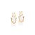 Brinco Cravejado Por 2 Zircônias Gotas De 3X5 Mm E 2 Zircônias Gotas De 5X7 Mm (Par),Med 1,3 Cm X 0,60 Cm - Imagem 1