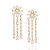 Maxi Brinco Candelabro Flor Cravejado Por 2 Zircônias De 5Mm,10 Zircônias Navetes De 4X8Mm,12 Zircônias De 5X10Mm,18 Zir - Imagem 2