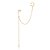 Brinco Ear Cuff Com Piercing De Pressão Formado Por Corrente De Elo Cadeado Laminado Fio 0,35 Mm, Cravejado Com 2 Zircôn - Imagem 1
