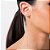 Brinco Ear Cuff Com Piercing De Pressão Formado Por Corrente De Elo Cadeado Laminado Fio 0,35 Mm, Cravejado Com 2 Zircôn - Imagem 4