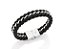 Pulseira Rommanel Masculina De Couro Trançado Com 14Mm De Espessura Tendo Fio De Aço Entrelaçado No Centro  Med  20Cm E - Imagem 1