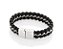 Pulseira Rommanel Masculina De Couro Trançado Com 14Mm De Espessura Tendo Fio De Aço Entrelaçado No Centro  Med  20Cm E - Imagem 2