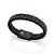Pulseira Rommanel Formada Por Couro Sintético, Composta Por Fecho De Aço 316 Preto  Med 20Cm E 22Cm - Imagem 1