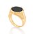 Anel Rommanel Masculino, Composto Por 1 Pedra Natural Onix Oval De 13X15 Mm - Imagem 2