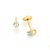 Brinco Rommanel Infantil Com Cristal Redondo Facetado E Detalhe Liso Med 0,5 Cm - Imagem 1