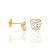 Brinco Rommanel Infantil  Solitário De Zircônia 5Mm No Formato Coração Med 0,5 Cm - Imagem 1