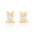 Brinco Rommanel Infantil Coruja Com Zircônia Oval De 8X6Mm Med 1,1 Cm - Imagem 1