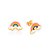 Brinco Rommanel Infantil No Formato Arco-Íris E Quatro Nuvens Nas Pontas (Par), Com Aplicação De ResinaMed 1,0 Cm X 1,30 - Imagem 2