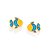 Brinco Rommanel Infantil No Formato De Peixe, Com Aplicação De ResinaMed 0,90Cm X 1,00Cm - Imagem 1