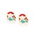 Brinco Rommanel Infantil No Formato De Sereia, Com Aplicação De ResinaMed 1,20Cm X 1,10Cm - Imagem 1