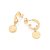 Brinco Rommanel Meia Argola Composto Por Smiles Pendurados,Med 2,6 Cm X 1,4 Cm De Diâmetro - Imagem 2