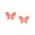 Brinco Rommanel Formato Borboleta Pixel, Com Aplicação De Resina,Med 1,1 Cm X 1,60 Cm - Imagem 1