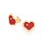 Brinco Rommanel Formato Coração Pixel, Com Aplicação De Resina,Med 1,1 Cm X 1,2 Cm - Imagem 2