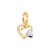 Pingente Rommanel Formado Por Coração Com Cristal Tendo Um Liso E Outro Granitado De Rhodium Na Lateral  Med 0,8 Cm - Imagem 1